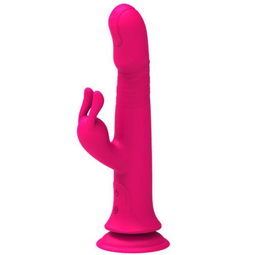 10 Thrusting & 9 Vibration Rabbit Vibrator Dick Hot Pink - Delightor