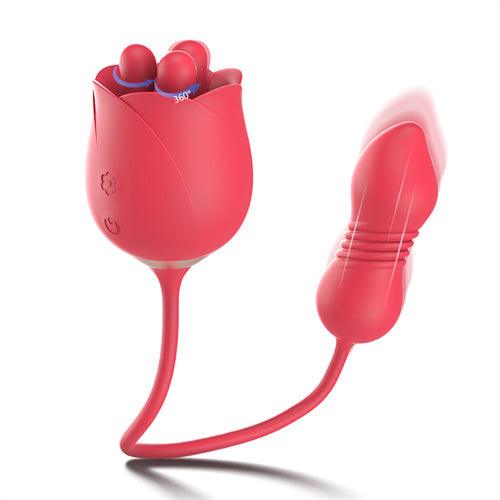 2 in1 Rotating & Thrusting Rose Vibrator Alina - Delightor