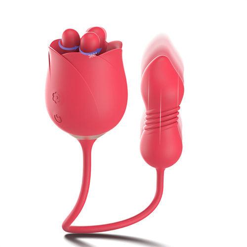 2 in1 Rotating & Thrusting Rose Vibrator Alina - Delightor