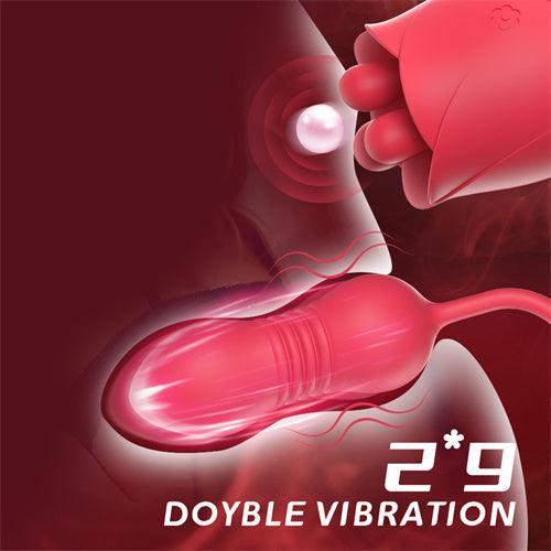 2 in1 Rotating & Thrusting Rose Vibrator Alina - Delightor