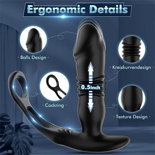 3IN1 Thrusting Anal Vibrator Cherry - Delightor