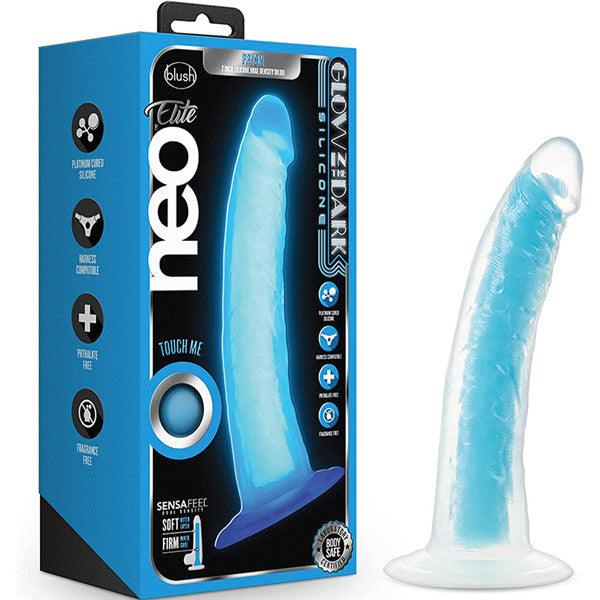 7.5 INCH Glow In Dark Dildo Blue - Delightor