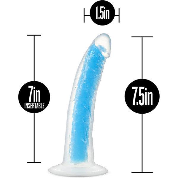 7.5 INCH Glow In Dark Dildo Blue - Delightor