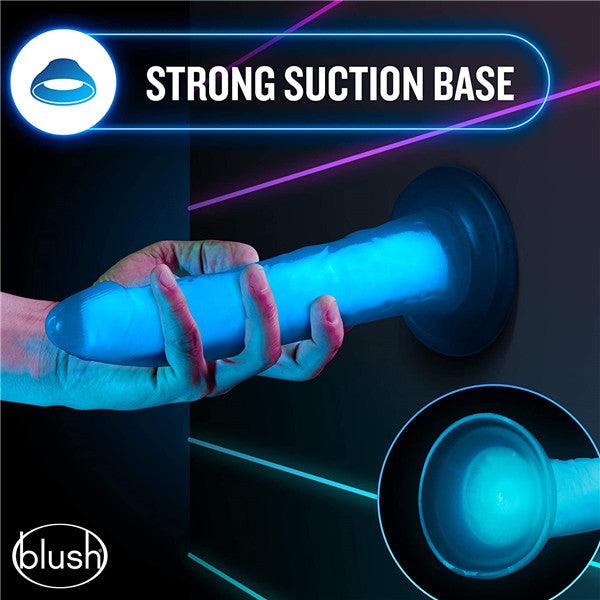 7.5 INCH Glow In Dark Dildo Blue - Delightor