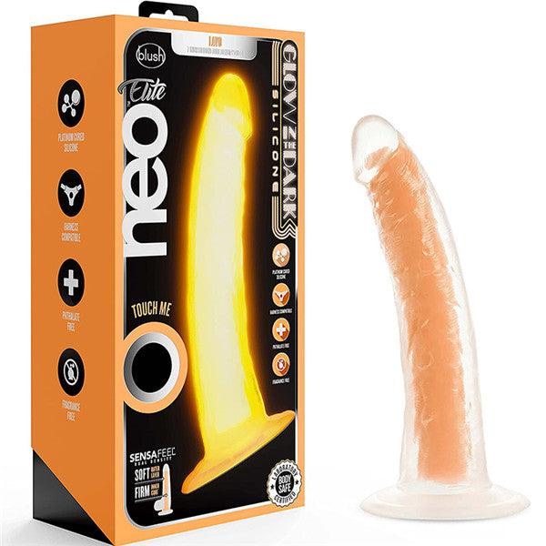 7.5 INCH Glow In Dark Dildo Yellow - Delightor