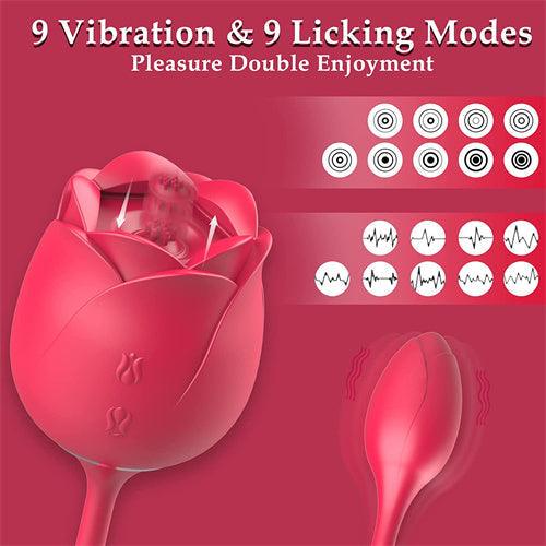 9 Licking & 9 Vibration Rose Toy Suzy - Delightor