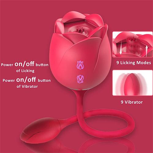 9 Licking & 9 Vibration Rose Toy Suzy - Delightor