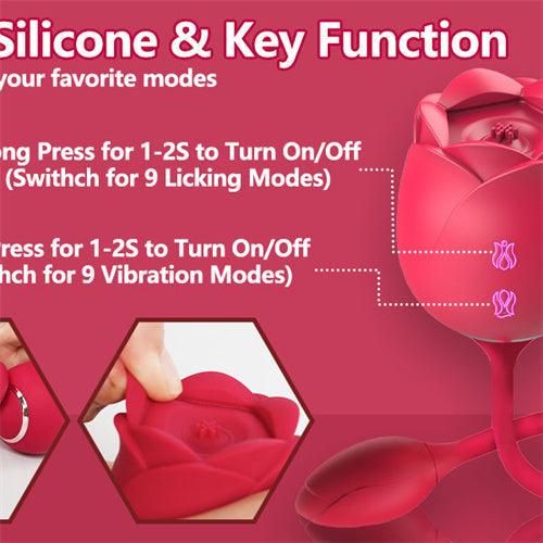 9 Licking & 9 Vibration Rose Toy Suzy - Delightor