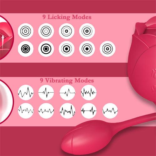 9 Licking & 9 Vibration Rose Toy Suzy - Delightor