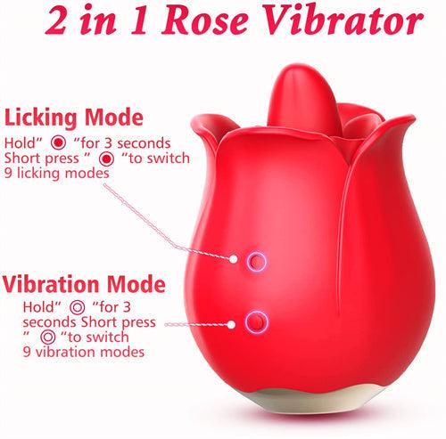 9 Vibrating Clitoris & Nipple Stimulation Rose Toy Barbara - Delightor