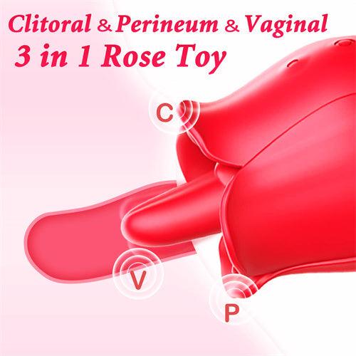 9 Vibrating Clitoris & Nipple Stimulation Rose Toy Barbara - Delightor