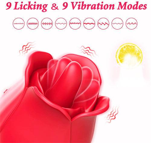 9 Vibrating Clitoris & Nipple Stimulation Rose Toy Barbara - Delightor