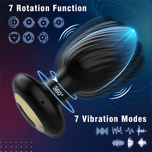 9 Vibration & 9 Rotation Anal Vibrating Butt Plug - Delightor