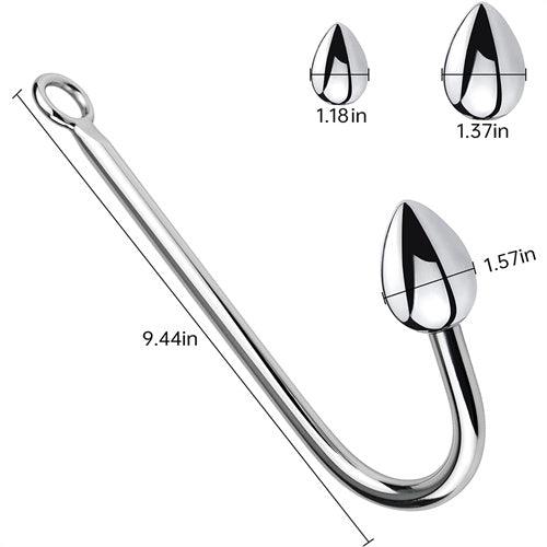 Anal Hook ( 3 Interchangeable Heart Balls ) - Delightor