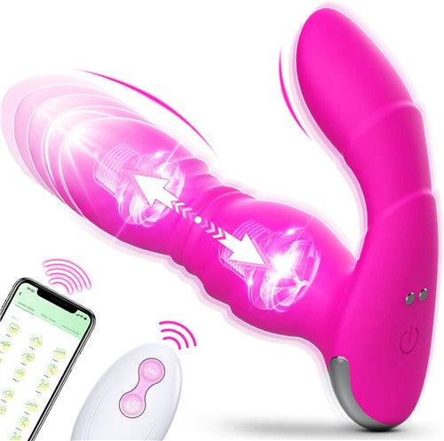 App＆Remote Control Thrusting Vibrator Thrusting Nancee Hot Pink - Delightor