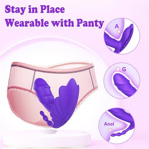 Butterfly Wearable Panty Vibrator Purple - Delightor