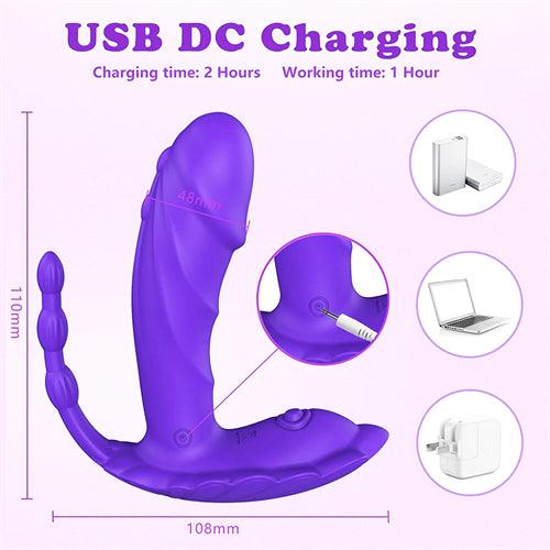 Butterfly Wearable Panty Vibrator Purple - Delightor