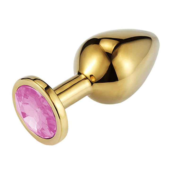 Jeweled Golden Butt Plug_Rosy Stone