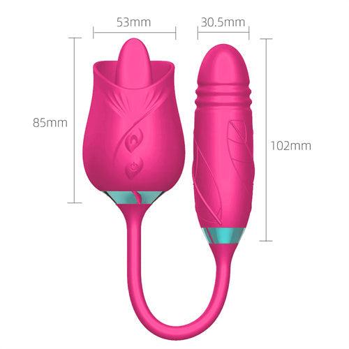 Licking Rose Vibrator Dildo Pro3 Hot Pink - Delightor