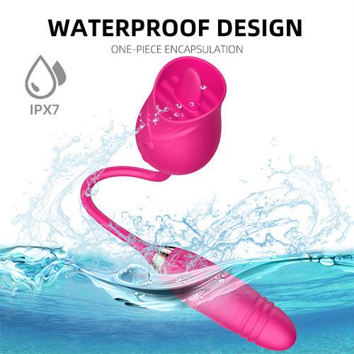 Licking Rose Vibrator Dildo Pro3 Hot Pink - Delightor