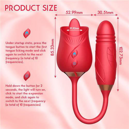 Licking Rose Vibrator Dildo Pro3 Pink - Delightor