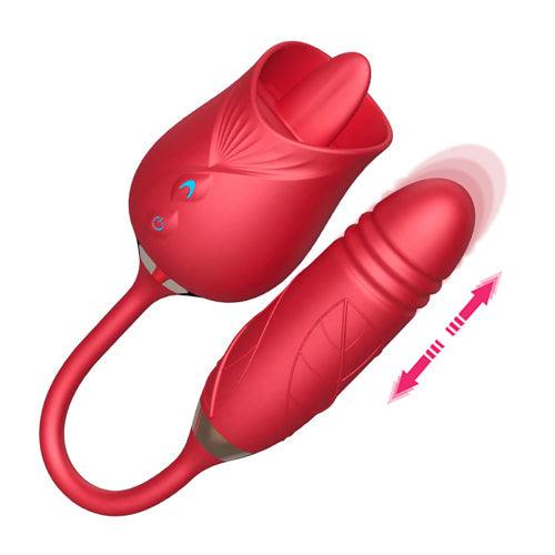 Licking Rose Vibrator Dildo Pro3 Pink - Delightor