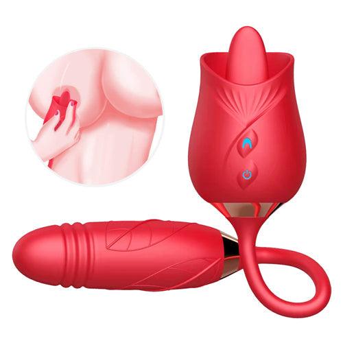 Licking Rose Vibrator Dildo Pro3 Pink - Delightor