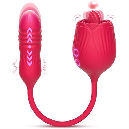 New 4in1 Licking & Thrusting Rose Toy - Delightor