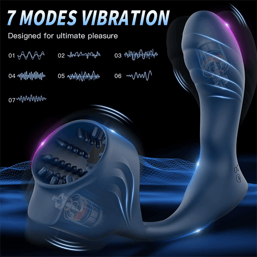 Remote Control Anal Toy Prostate Massager Vibrator with Penis Ring - Delightor