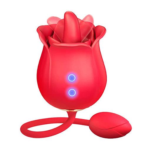 Rose Licking Vibrator Red - Delightor