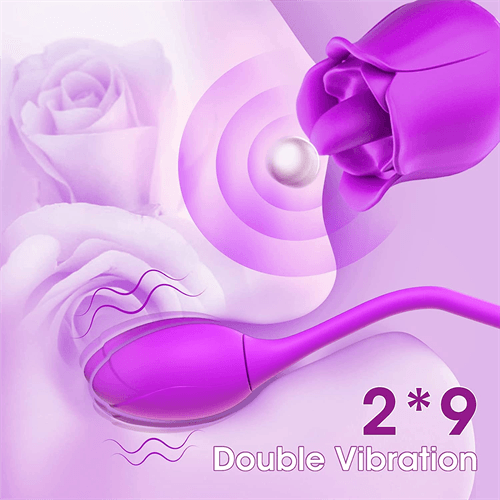 Rose Licking Vibrator Red - Delightor