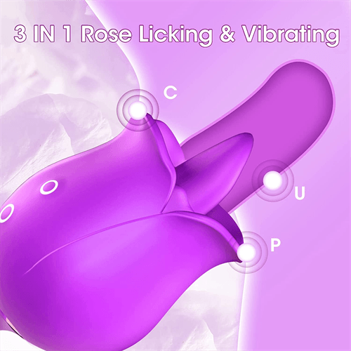 Rose Licking Vibrator Red - Delightor