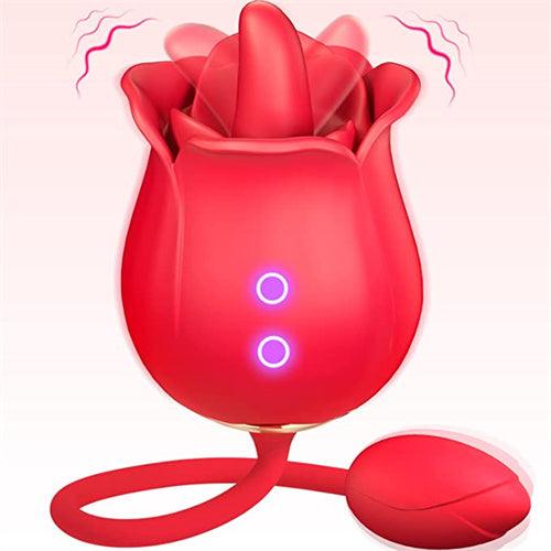 Rose Licking Vibrator Red - Delightor