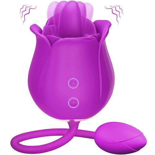 Rose Licking Vibrator Red - Delightor