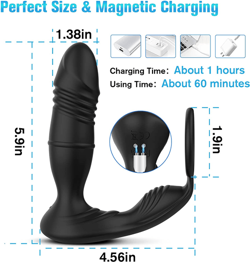 Smart App & Remote Control 9 Thrusting & 9 Vibrating Anal Sex Toy - Delightor