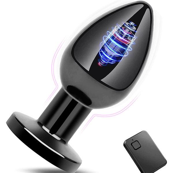 Stainless Steel Anal Vibrator Black - Delightor