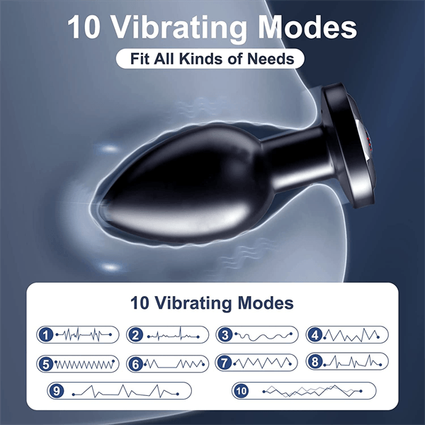 Stainless Steel Anal Vibrator Black - Delightor