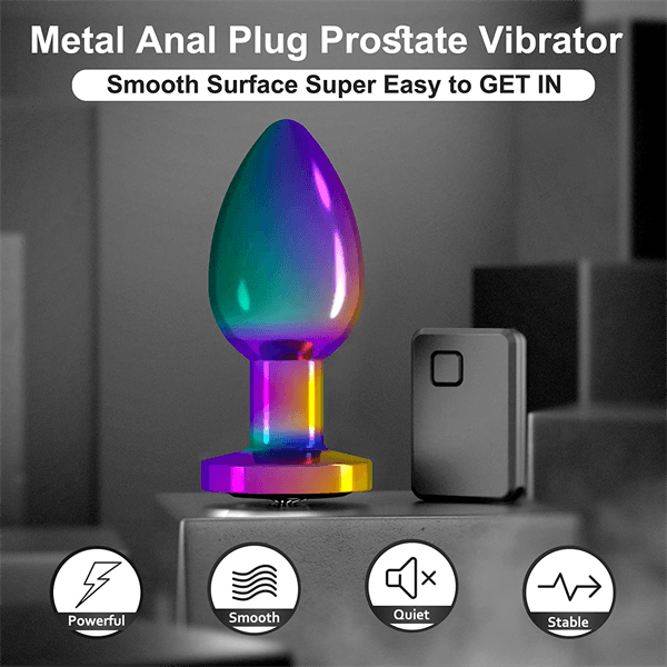 Stainless Steel Anal Vibrator Rainbow - Delightor