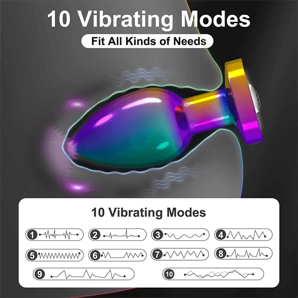 Stainless Steel Anal Vibrator Rainbow - Delightor