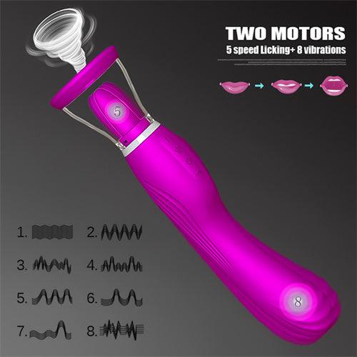 Suction Licking Tongue Vibrator Wand - Delightor