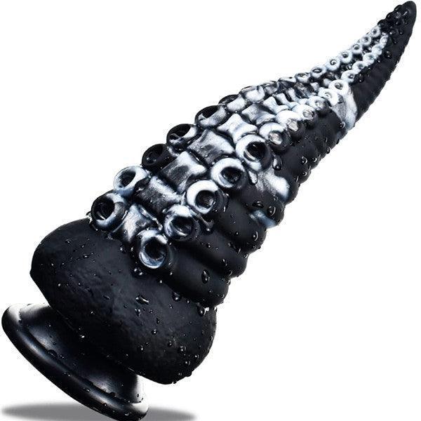 Tentacle G-spot Dildo Black/White - Delightor