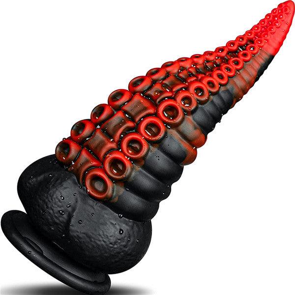 Tentacle G-spot Dildo Black/White - Delightor