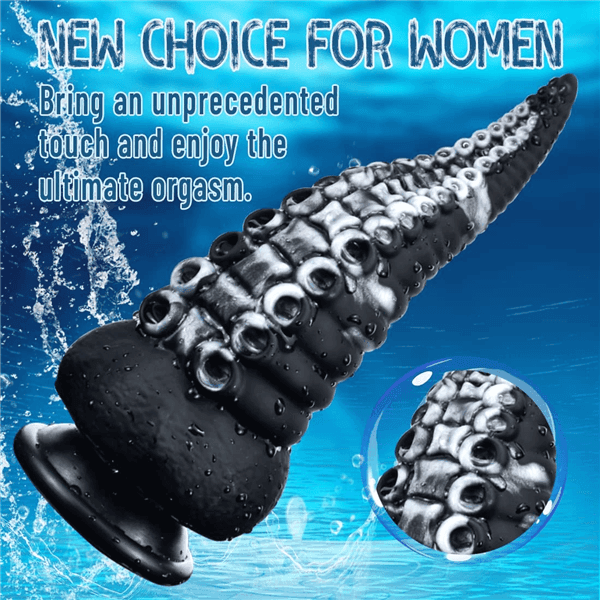 Tentacle G-spot Dildo Black/White - Delightor