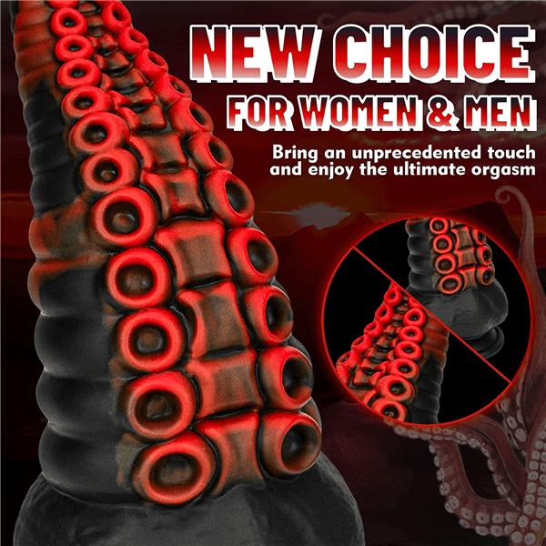 Tentacle G-spot Dildo Blakc/Red - Delightor