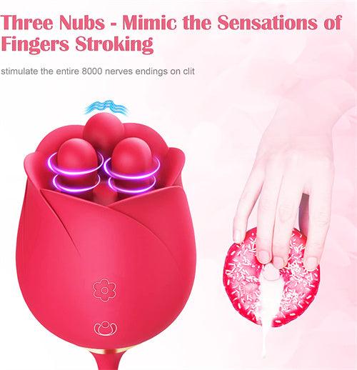 Thrusting Vibrator with Trio of Fondling Nubs Ivy - Delightor