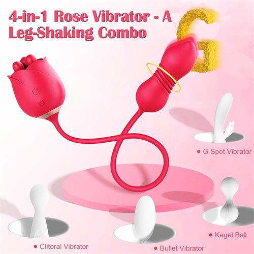 Thrusting Vibrator with Trio of Fondling Nubs Ivy - Delightor