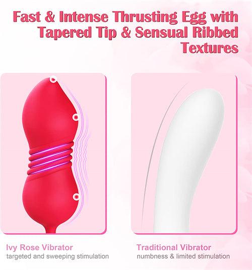 Thrusting Vibrator with Trio of Fondling Nubs Ivy - Delightor