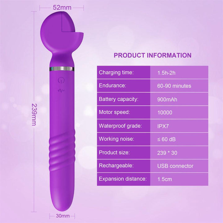 Thrusting Wrench Vibrator Purple - Delightor