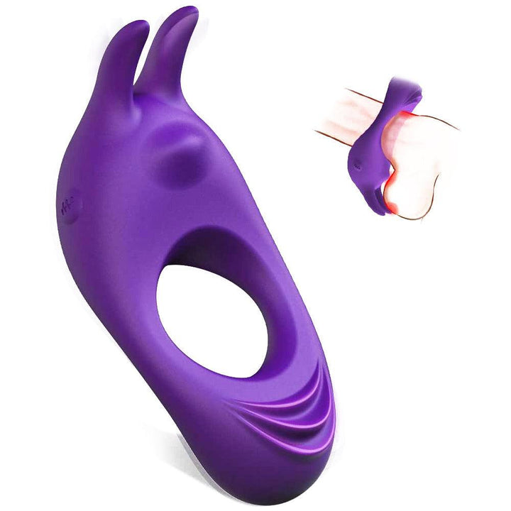 Vibrating Cock Ring with Rabbit Design - Delightor