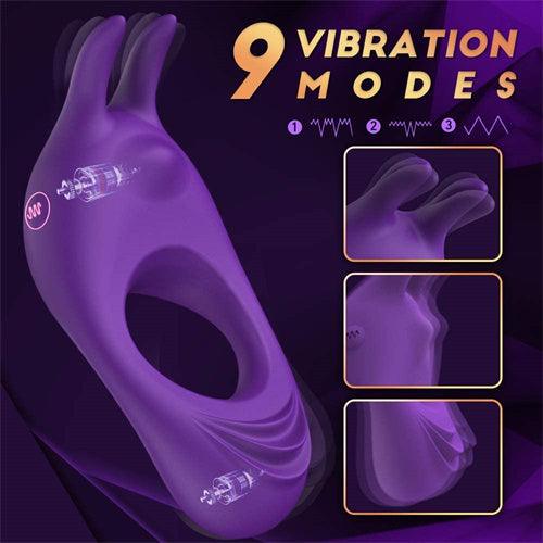 Vibrating Cock Ring with Rabbit Design - Delightor